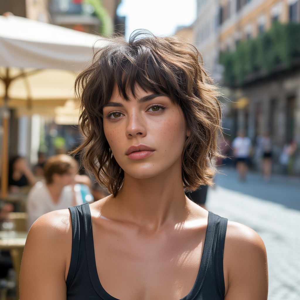 Wolf Cut With Tousled Bangs