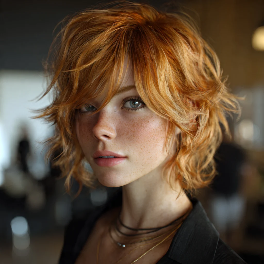 Messy Ginger Wolf Cut