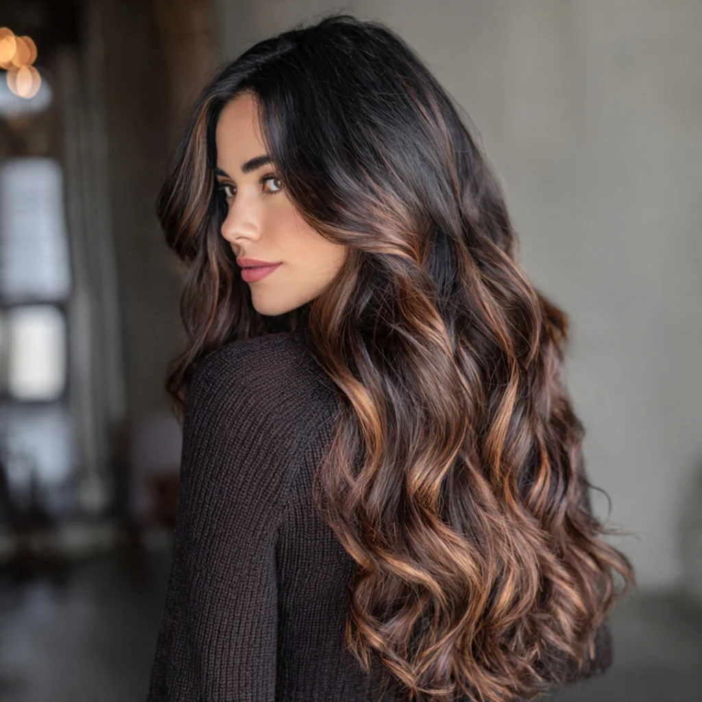 Espresso Brown with Caramel Balayage