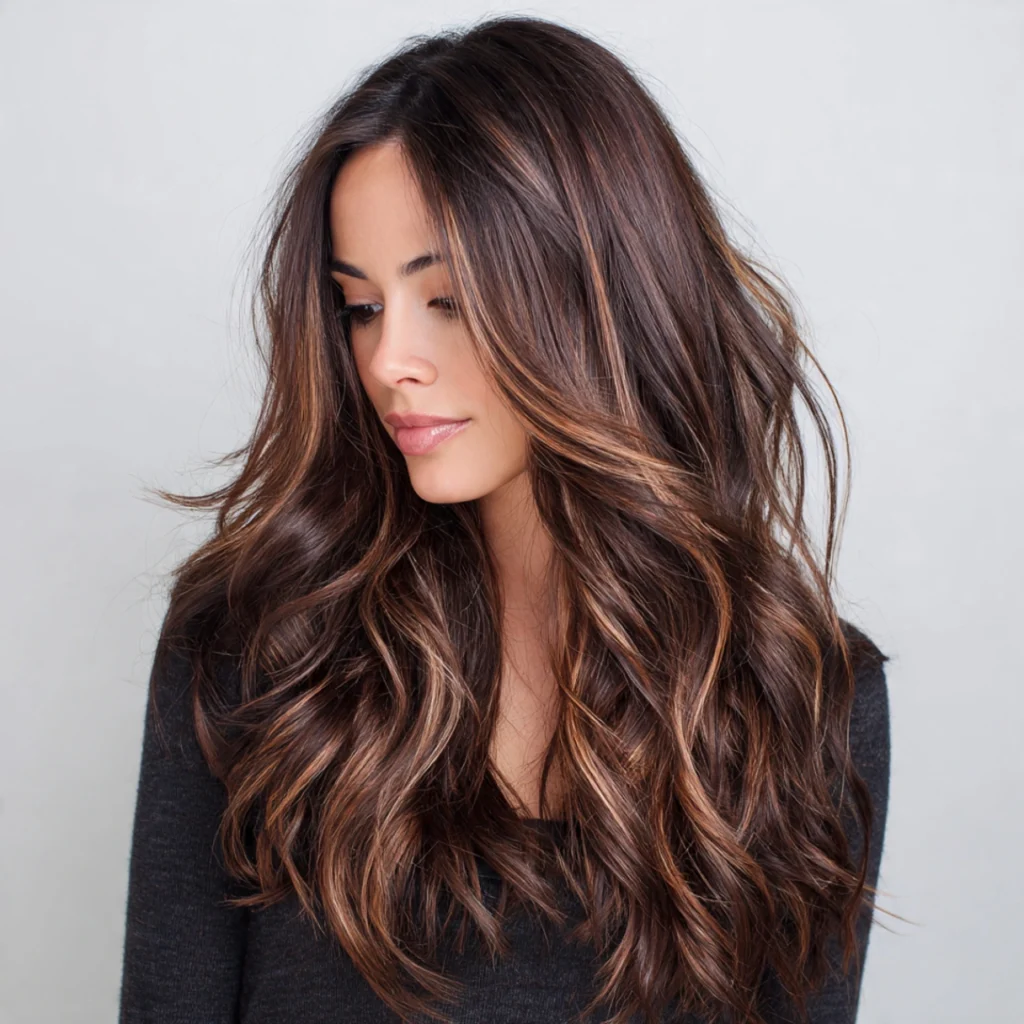 Toffee Highlights on Dark Brown Base