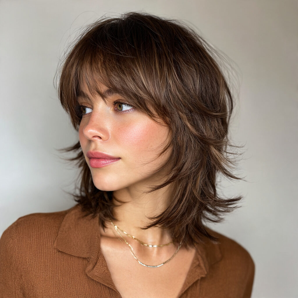20 Trending Medium Length Haircut thin fine hair Ideas You’ll Love 2 Wispy Shoulder-Length Shag Idea