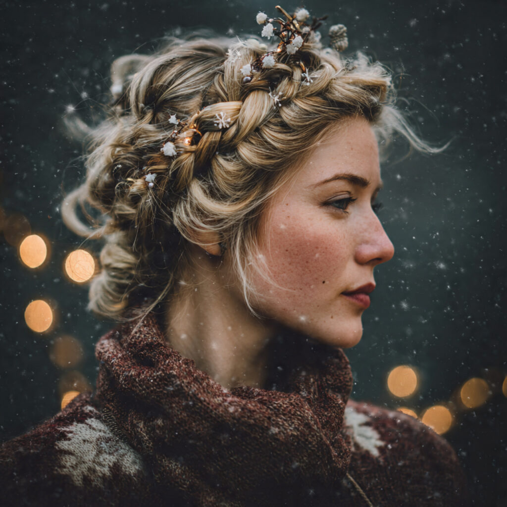 Festive Braided Crown Idea