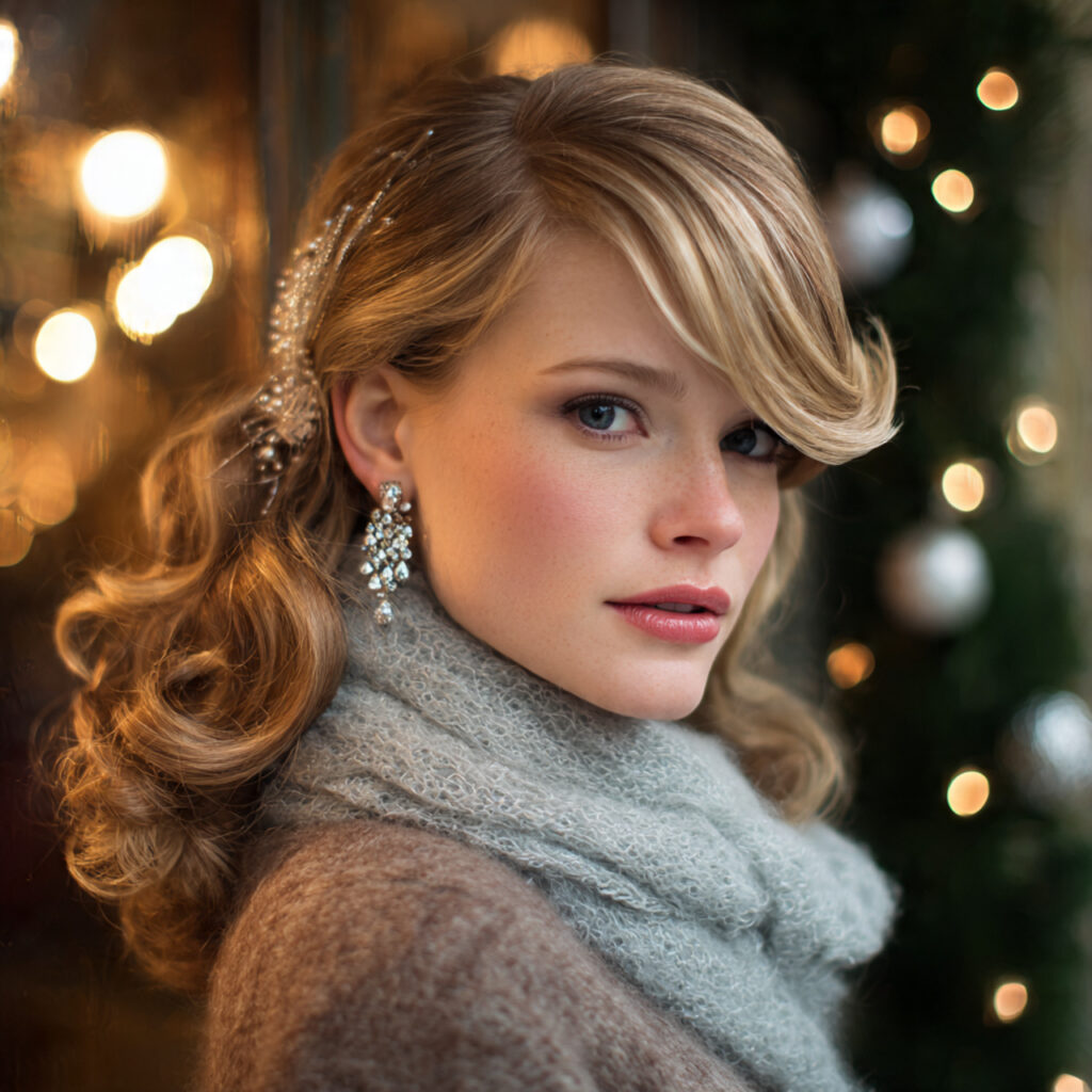 Festive Side-Swept Style Idea