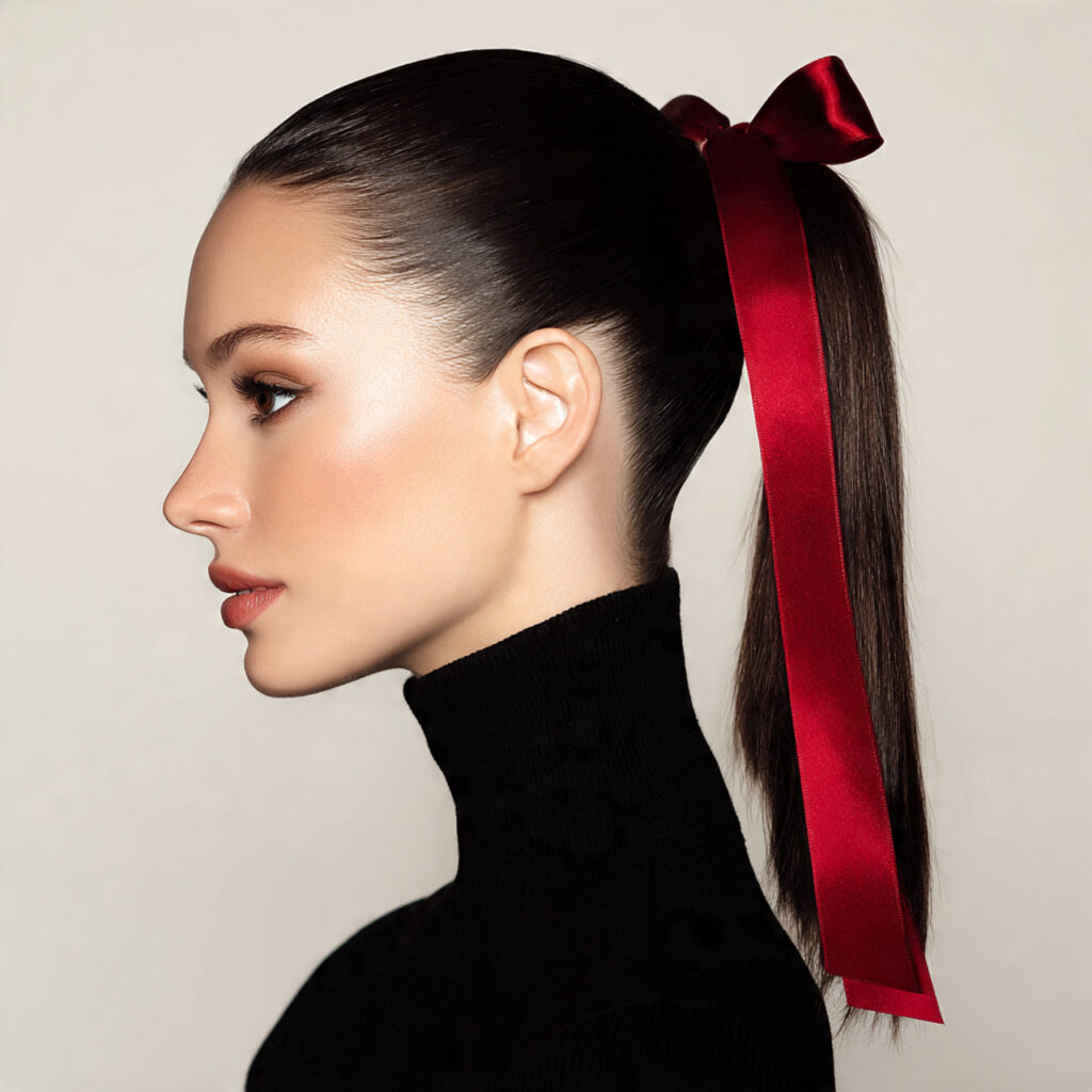 Sleek Christmas Ponytail Idea
