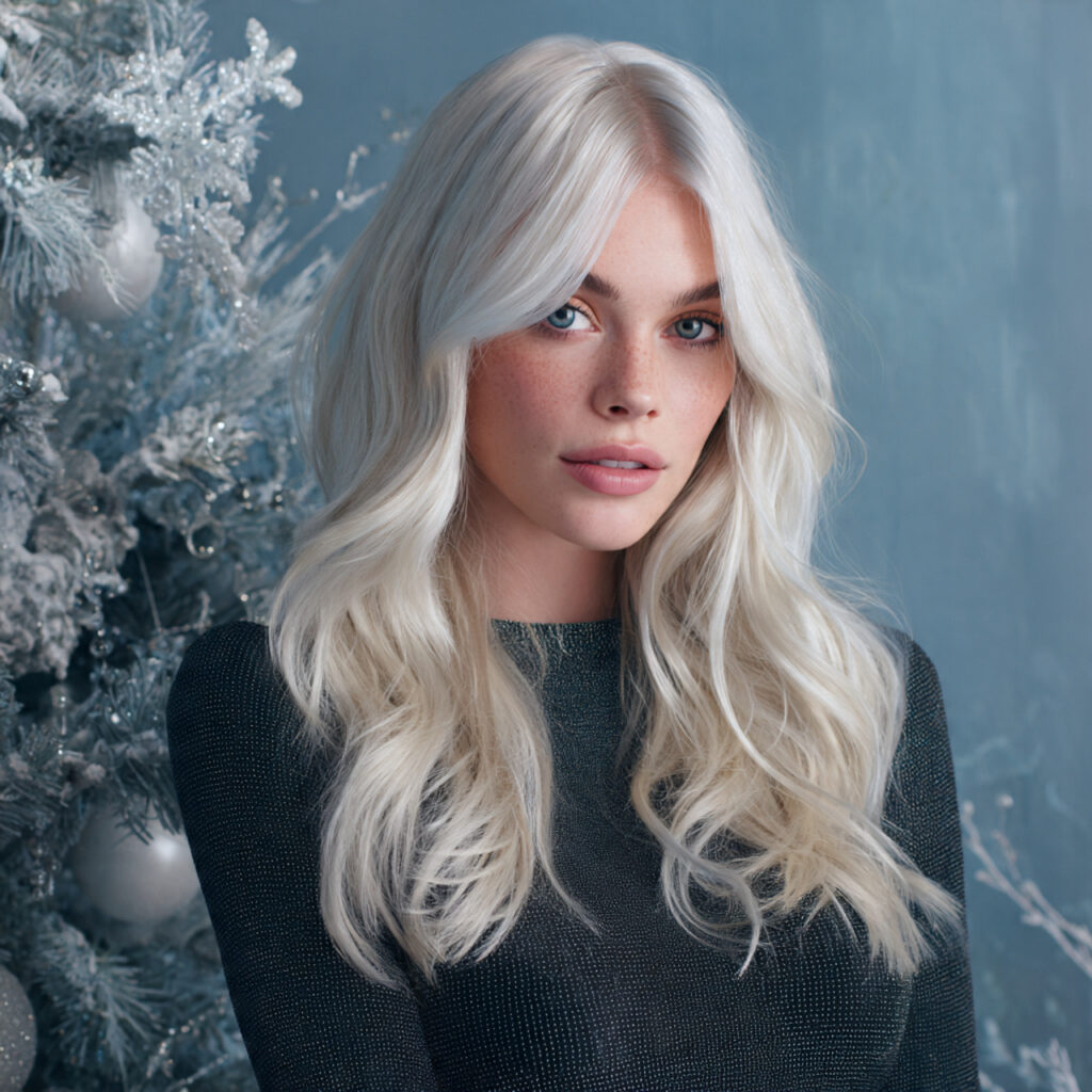 Icy Platinum Holiday Look Idea