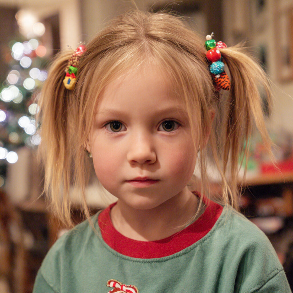 28 Best Christmas Hairstyles for Kids Ideas 14 Stocking Stuffer Ponytail Idea