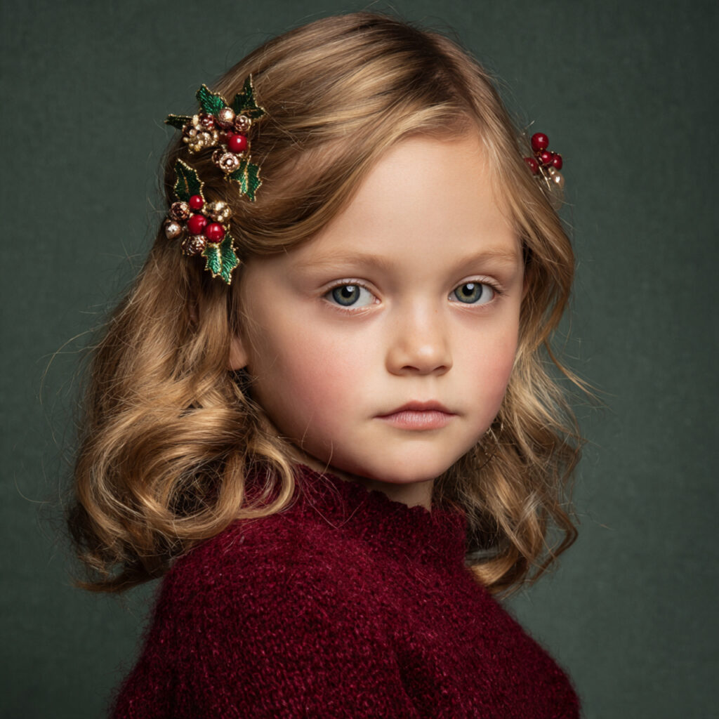 28 Best Christmas Hairstyles for Kids Ideas 28 Festive Side Sweep Hairstyle Idea