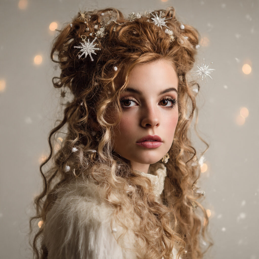 28 Best Christmas Hairstyles for Kids Ideas 17 Snow Angel Half-Up Style Idea