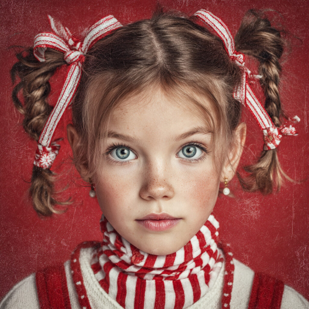 28 Best Christmas Hairstyles for Kids Ideas 7 North Pole Pigtails Idea