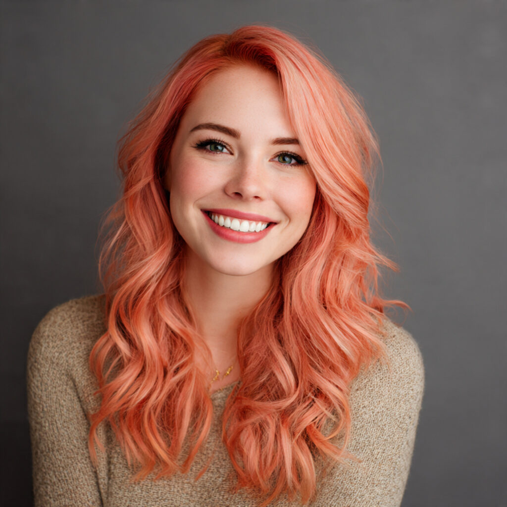 portrait of a woman with radiant coral