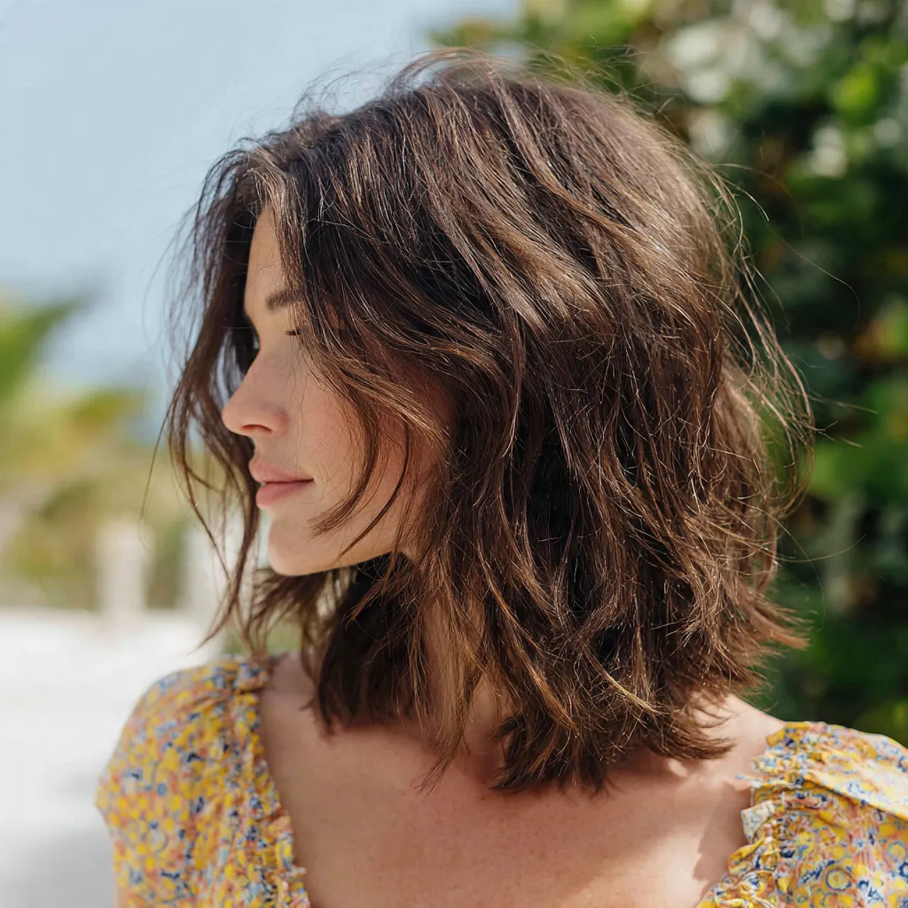 Beachy layered lob ideas