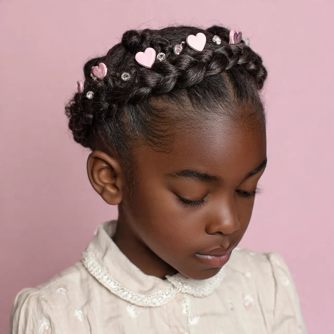 Braided Crown Valentine Hairstyle Ideas