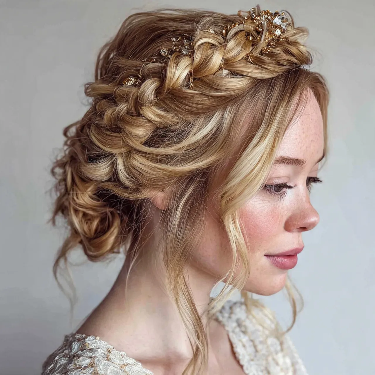 Crown Braid Valentines Hairstyle Ideas