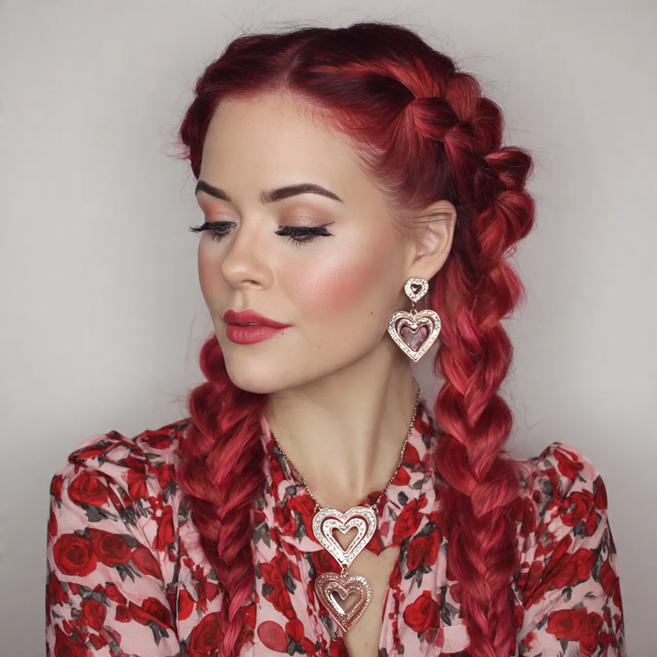 Double Braid Valentines Look Ideas
