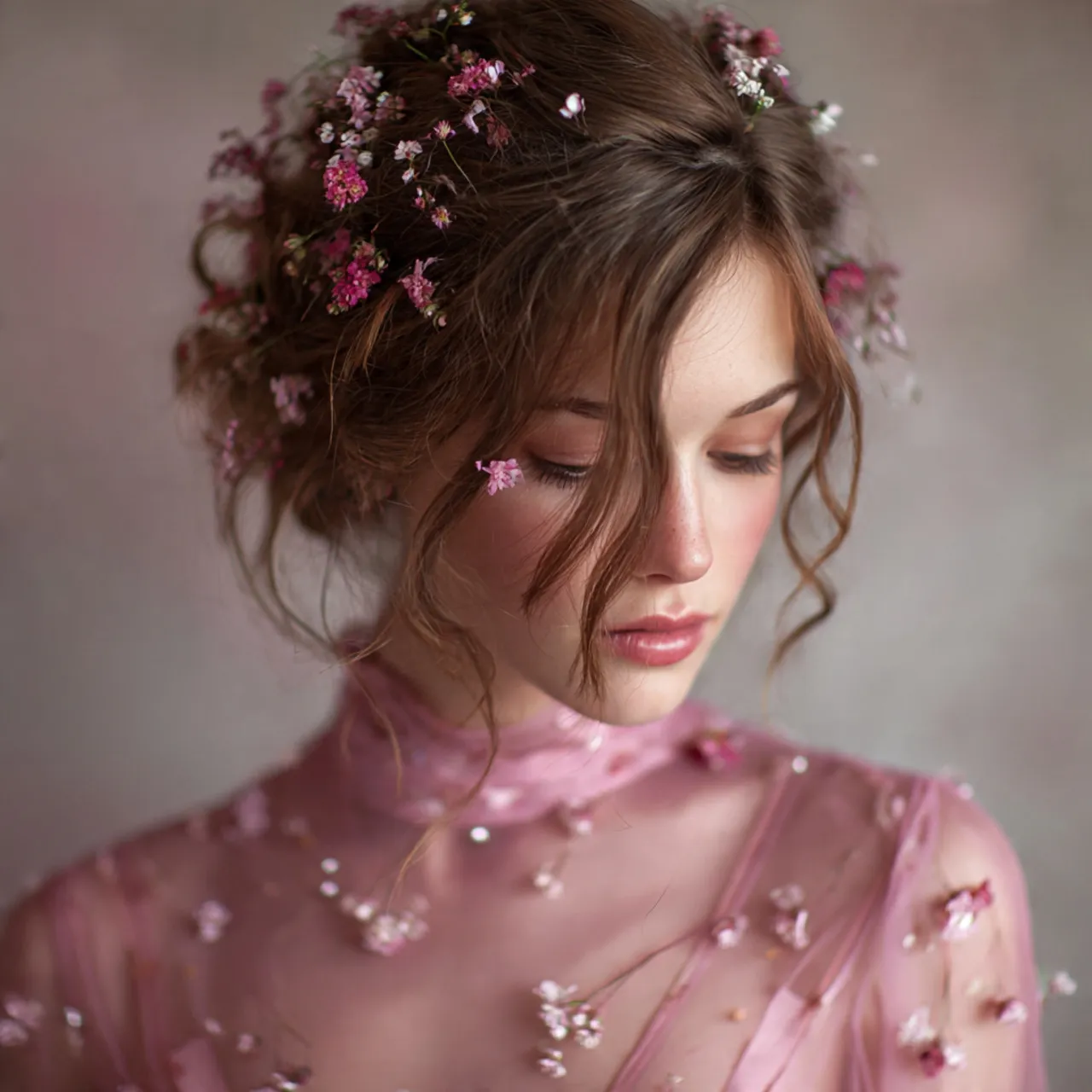 Floral Accent Hairstyle Idea