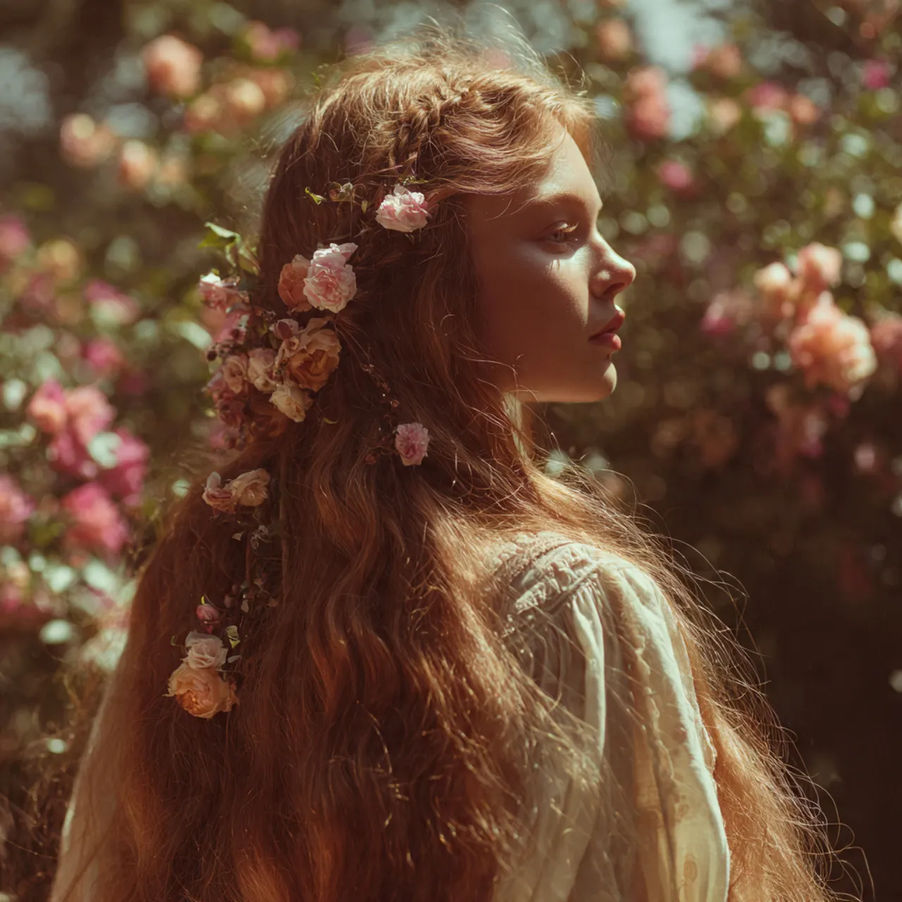 Floral-Inspired Long Hair Idea