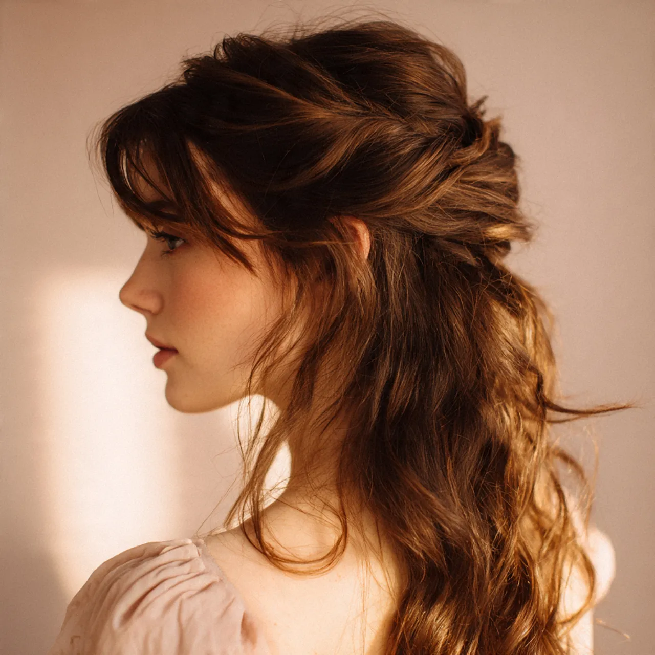 Half-Up Love-Inspired Hairstyle Idea