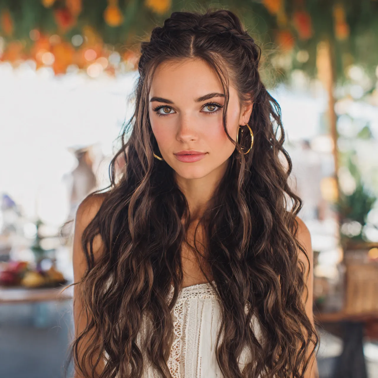 Half-Up Spring Hairstyle Idea