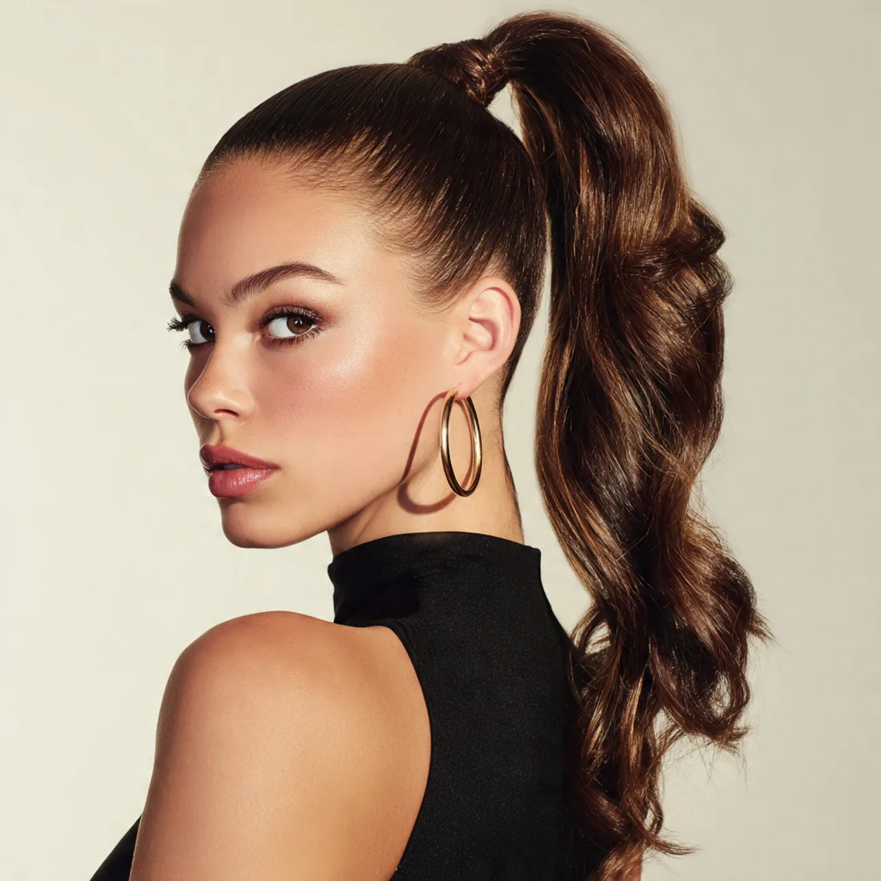 High Ponytail Valentine Glam Idea