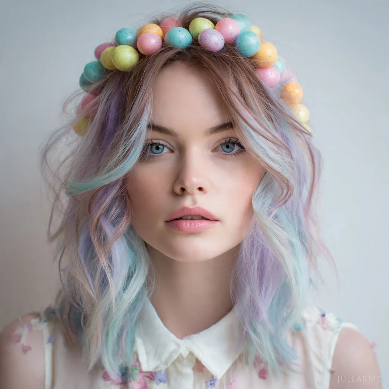 Medium Hair Pastel Accent Ideas