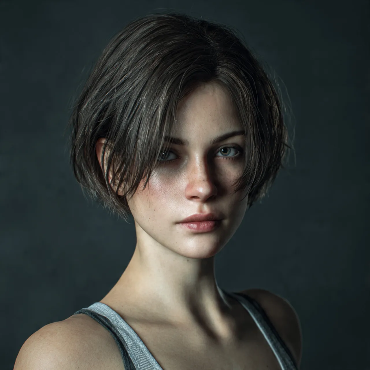 Minimalist Jill Valentine Haircut Idea