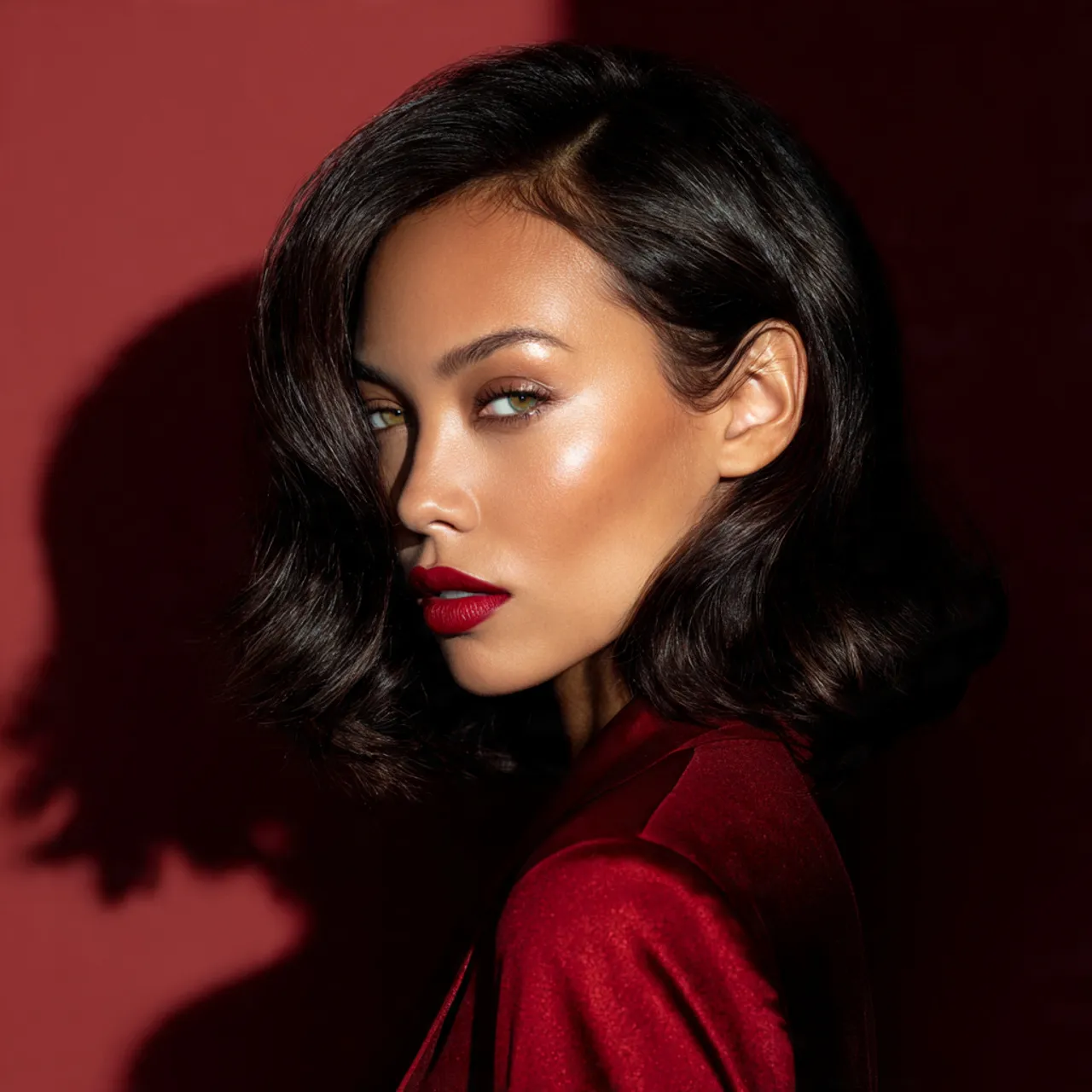 Modern Glam Valentine Hairstyle Idea