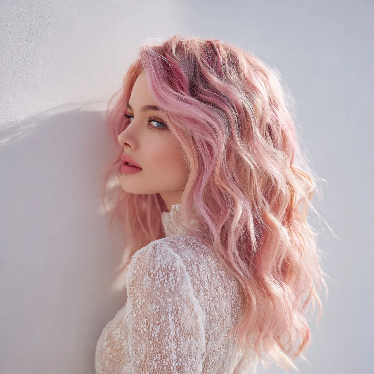 Pink Accent Valentine Hairstyles Ideas