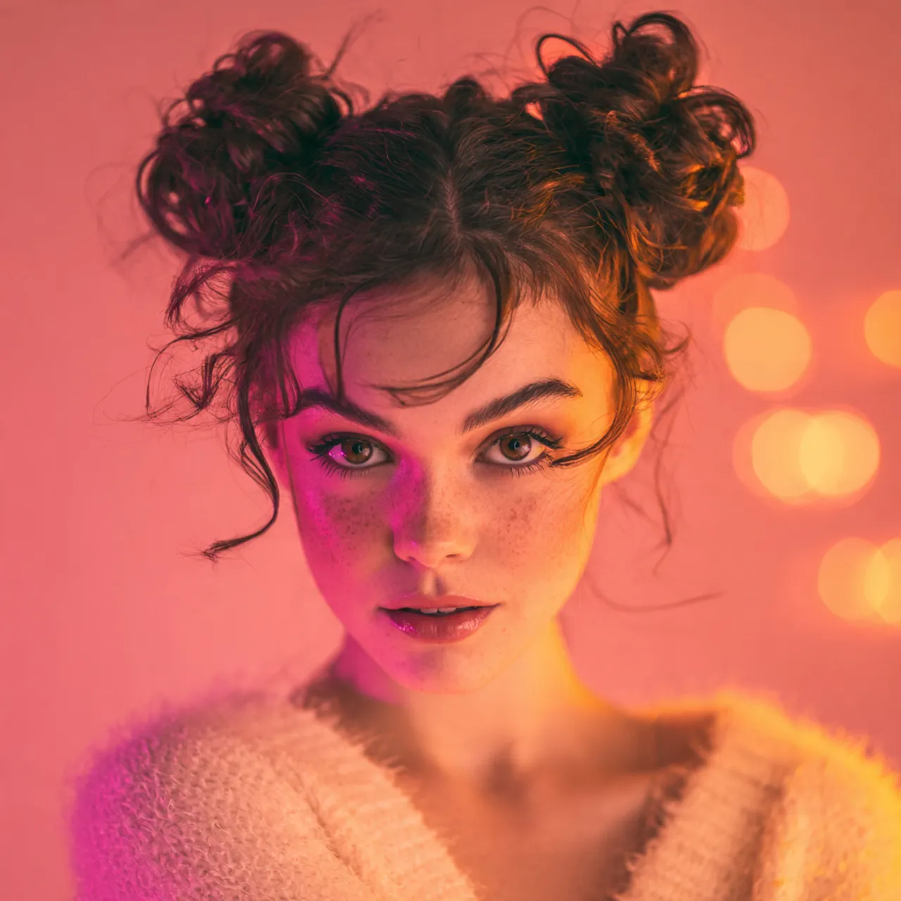 Playful Space Buns Valentine Idea