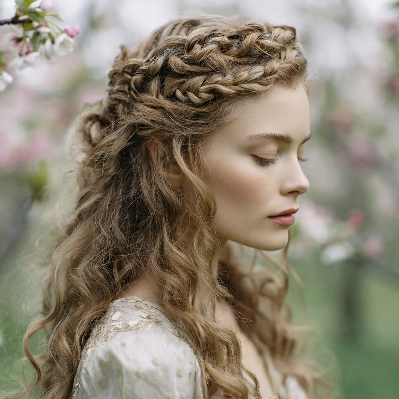 Romantic Braided Crown Idea