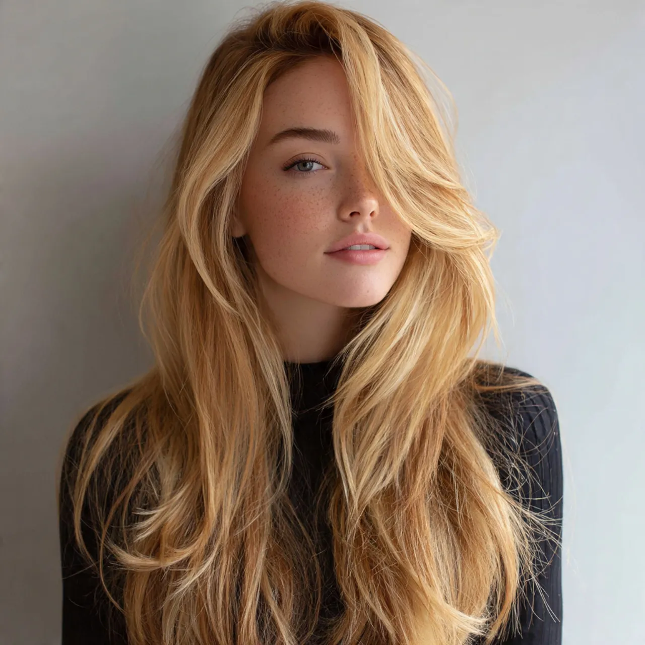 Side-Swept Long Hair Idea