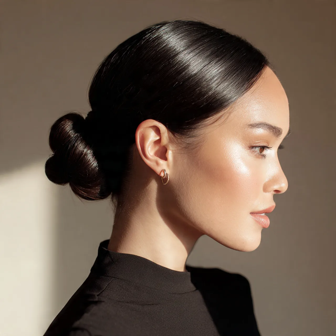 Sleek Low Bun Valentine Idea