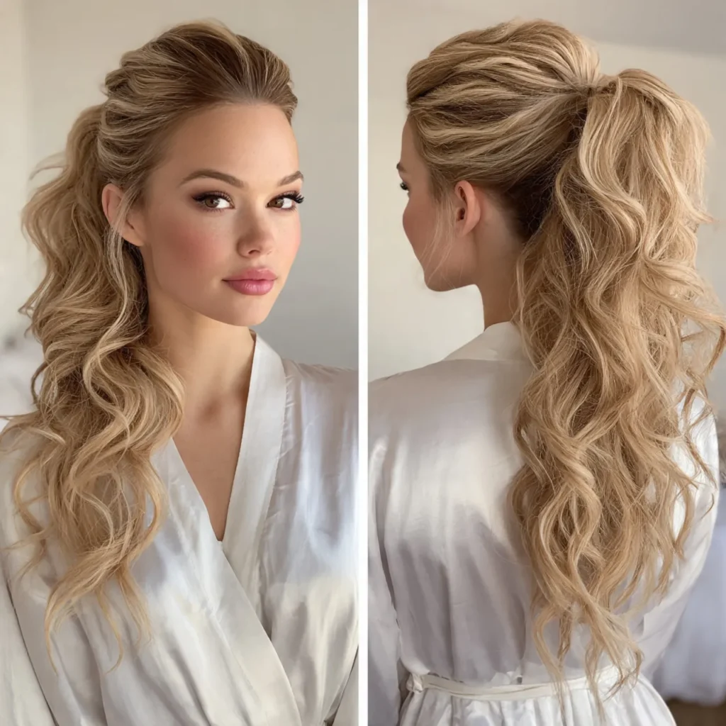 Soft curled ponytail ideas