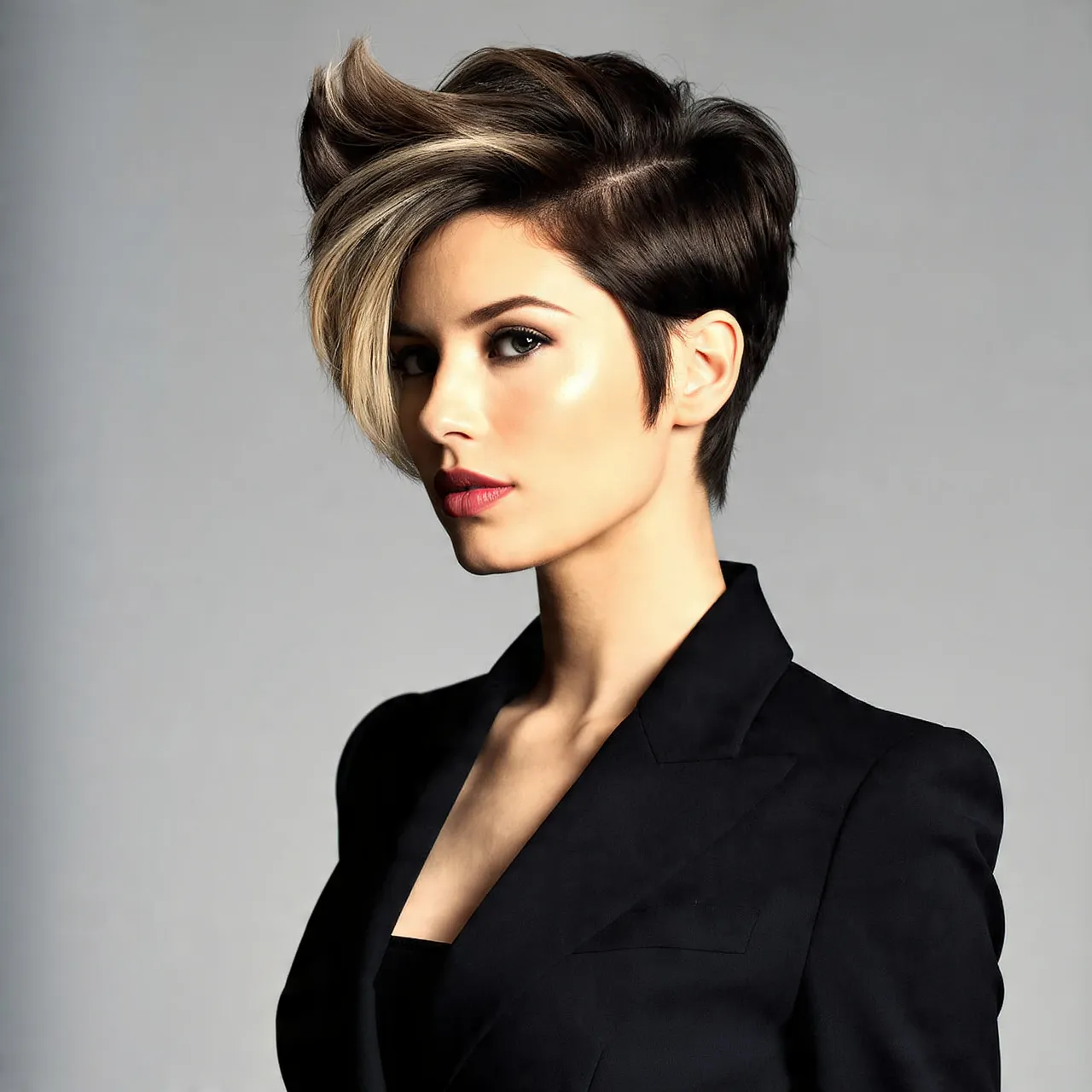 90s Pixie Cut with Deep Side Sweep Ideas