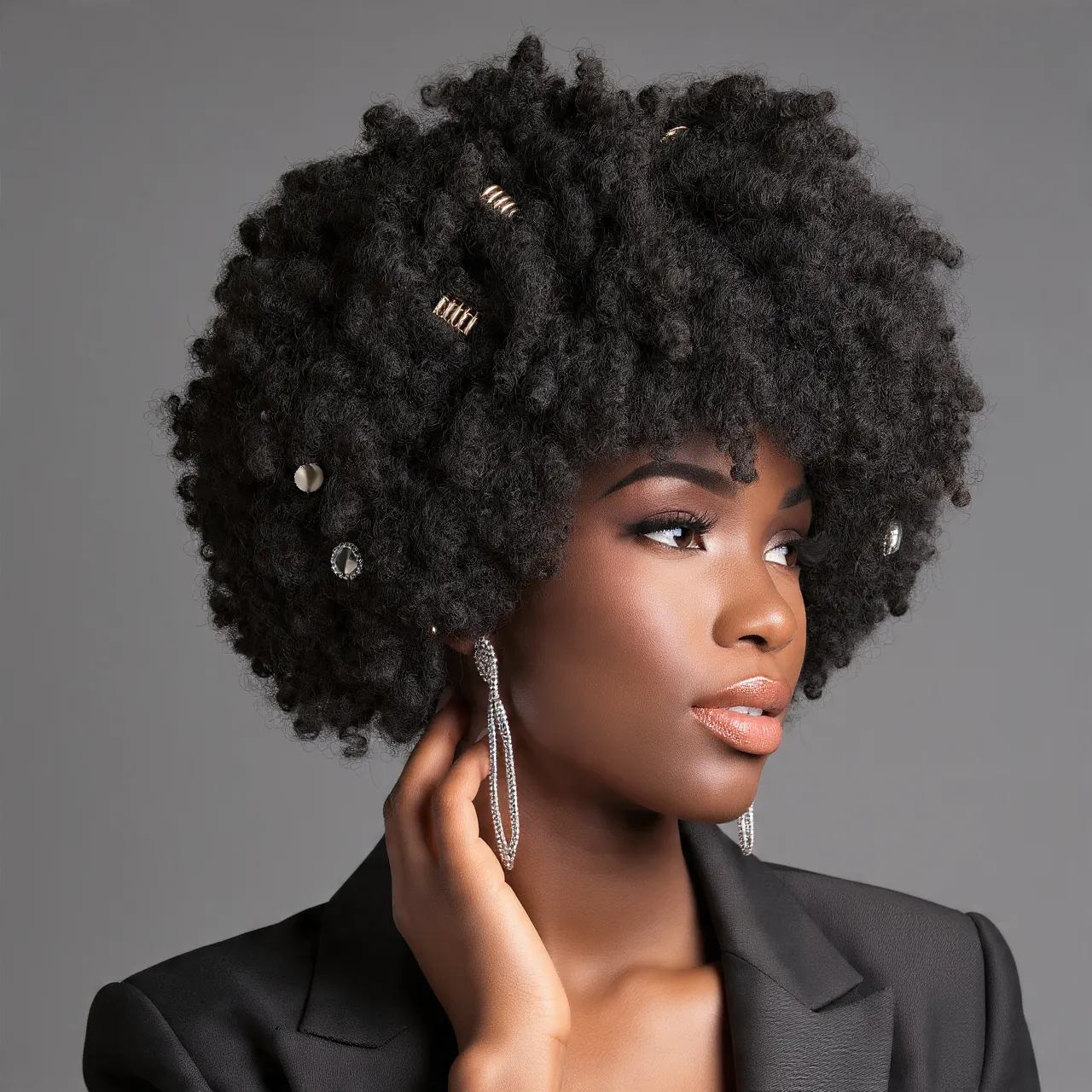 Afro with Hair Accessories Ideas