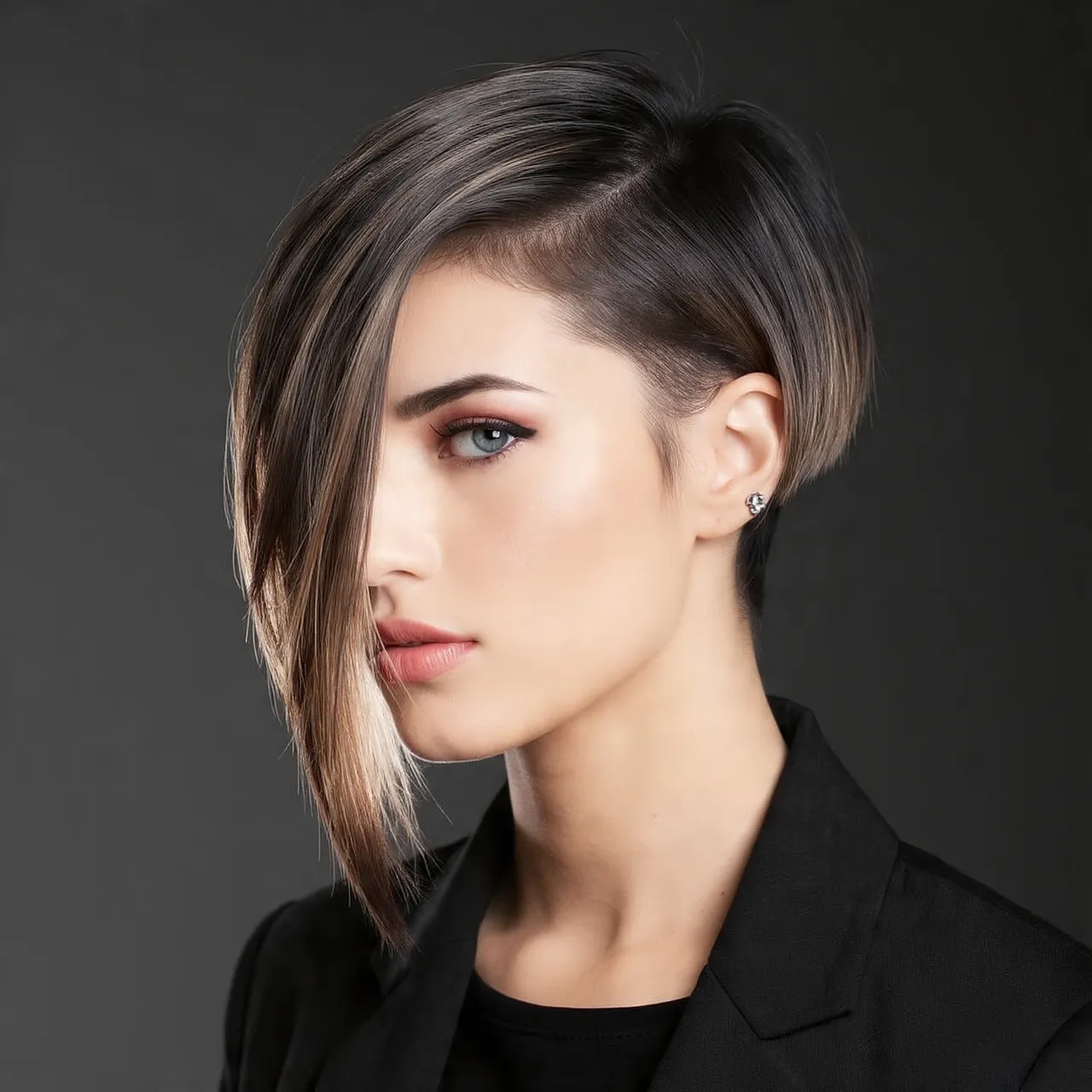 Angled Bob with Side-Swept Bangs Ideas