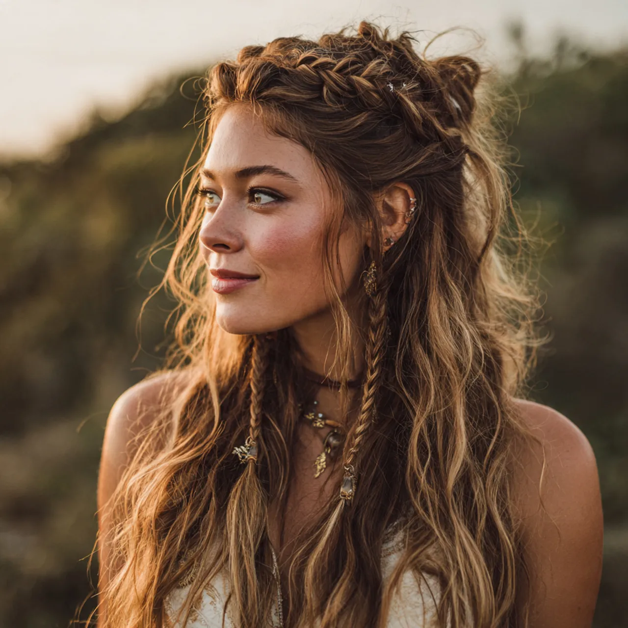 Boho-Inspired Half Up Half Down Hairstyles Ideas