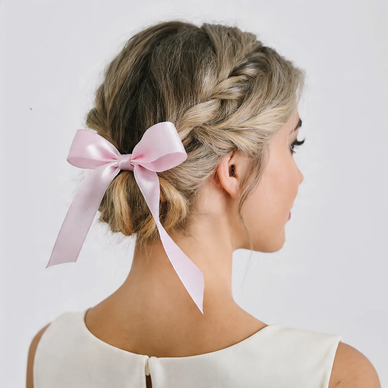 25 Beautiful Hairstyles for Easter Ideas to Celebrate Spring in Style 20 Braided Bun with Ribbon Ideas