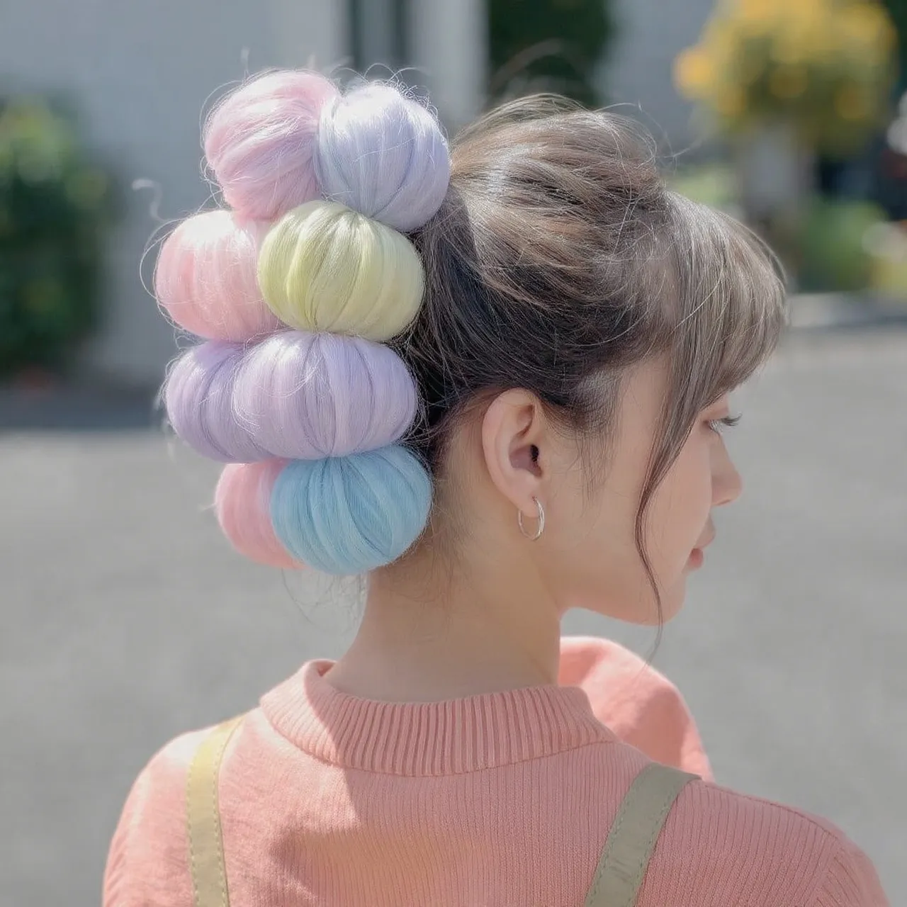 25 Cute Hairstyles for Easter Ideas to Brighten Your Spring Celebration 8 Bubble Ponytail with Pastel Elastics Ideas