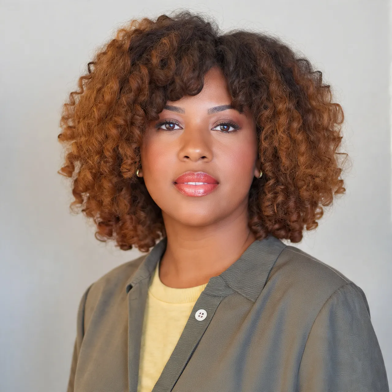 Curly Hair with Rounded Fringe Ideas