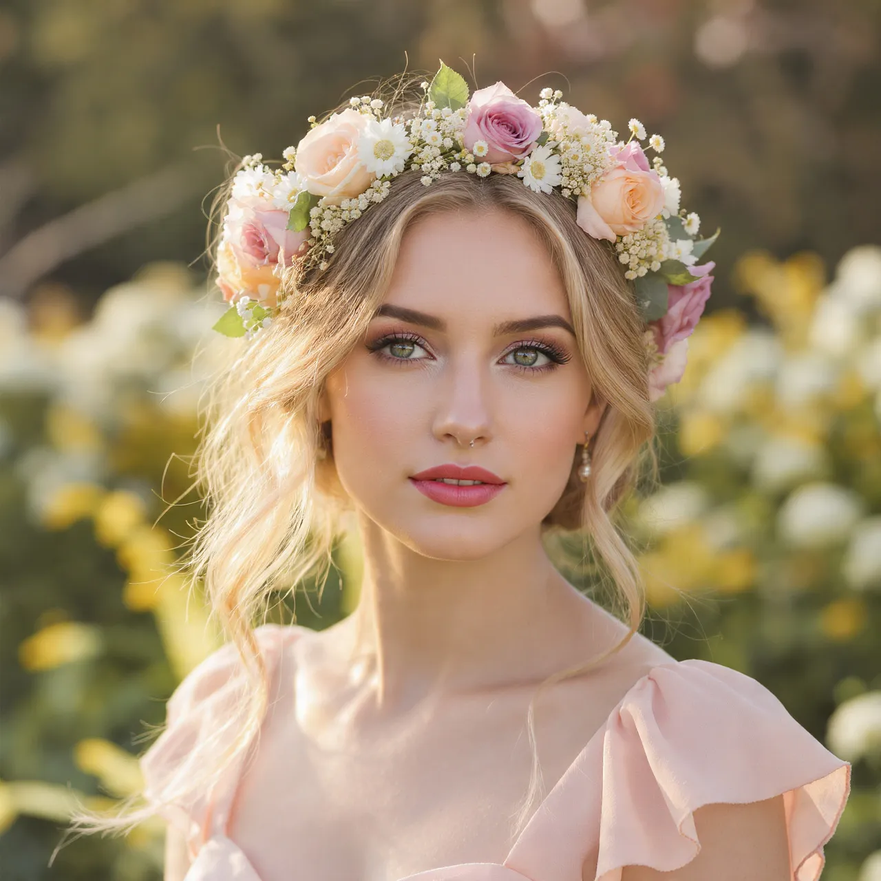 27 Stunning Easter Hairstyles for Women Ideas to Celebrate Spring 1 Floral Crown Hairstyle Ideas