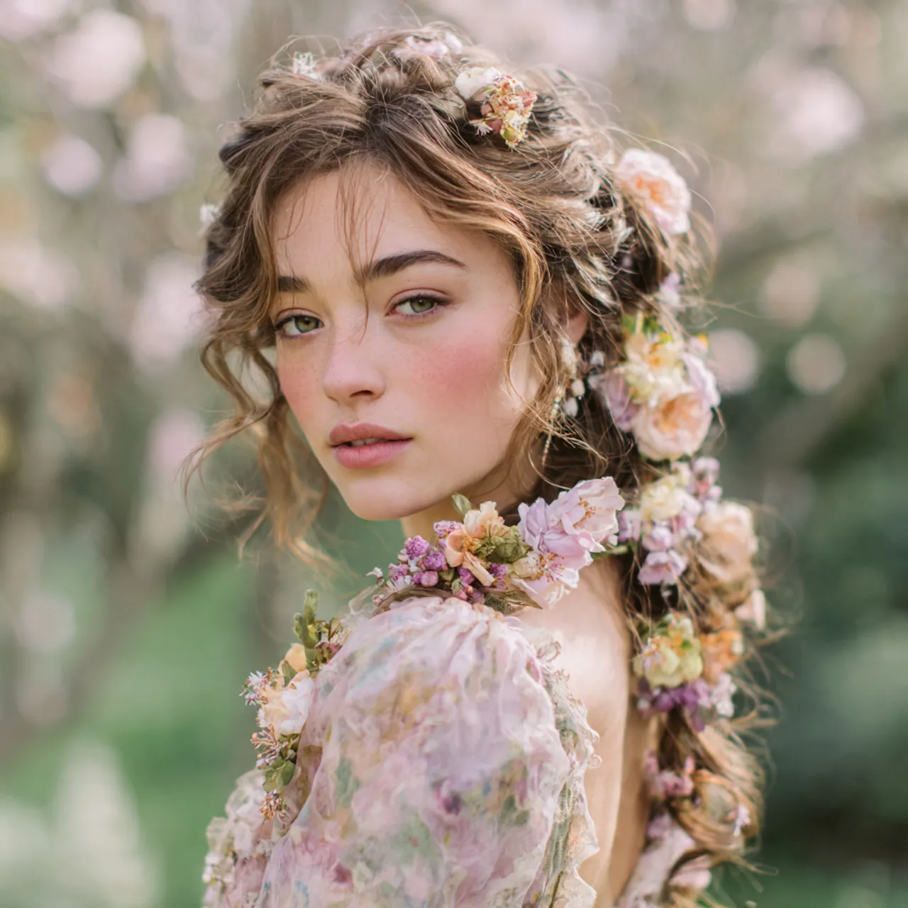 Floral Half Up Half Down Hairstyles Ideas
