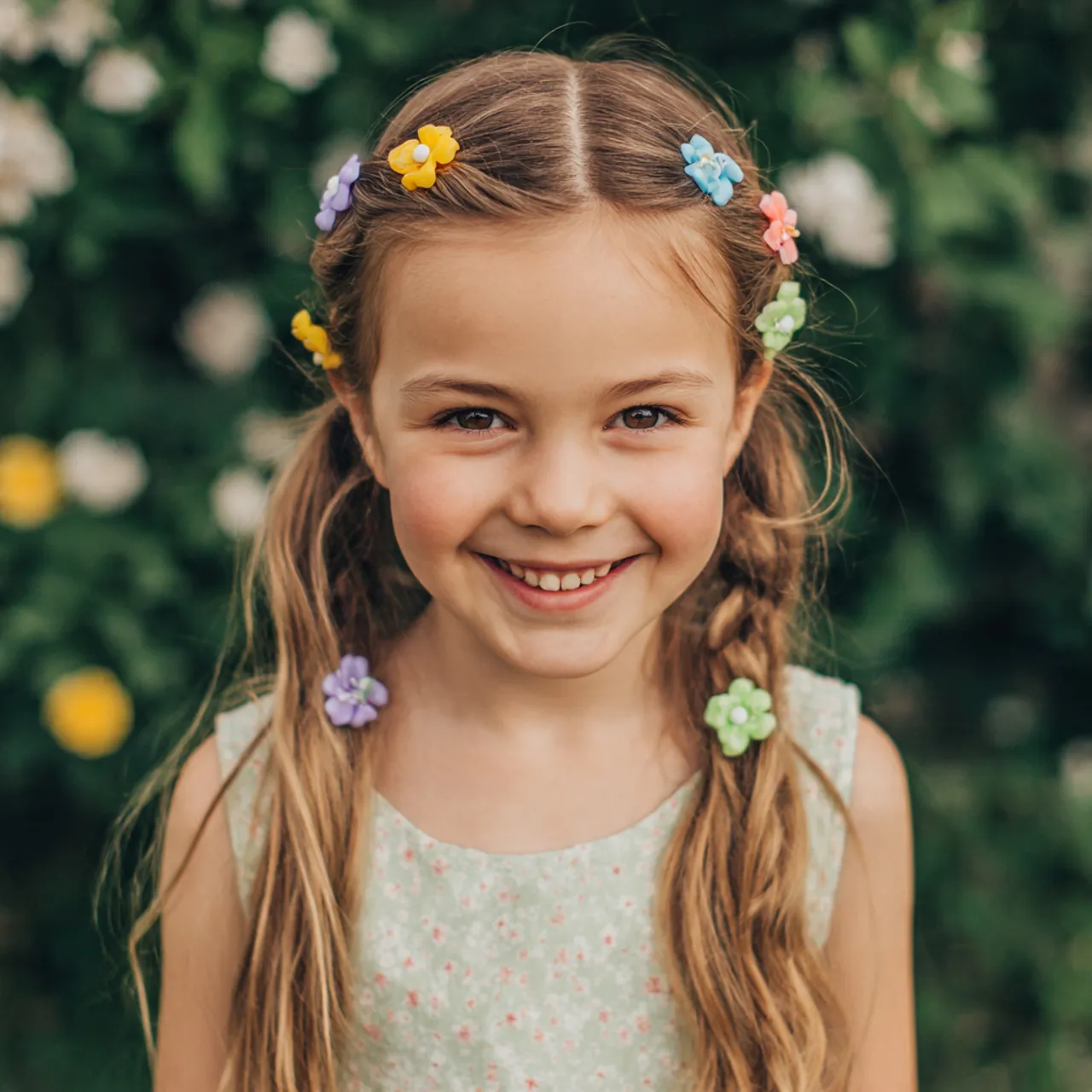 Flower Clip Hair Ideas for Kids
