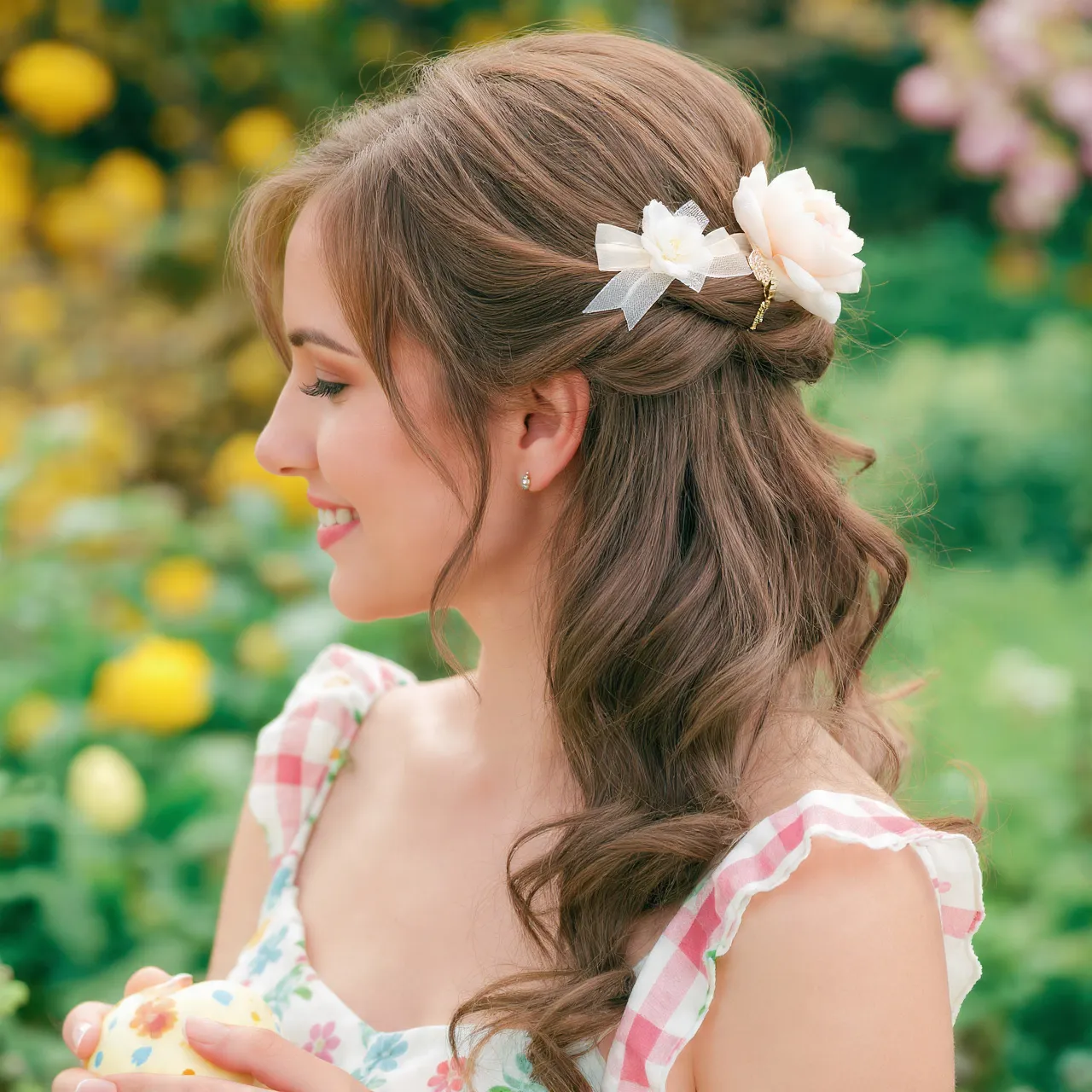25 Beautiful Hairstyles for Easter Ideas to Celebrate Spring in Style 4 Half-Up Half-Down Easter Ideas