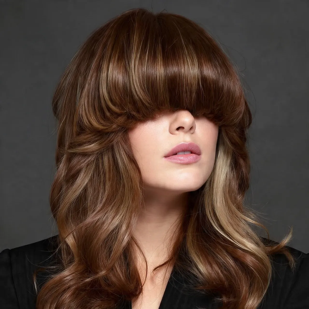 Long Layers with Thick Full Bangs Ideas