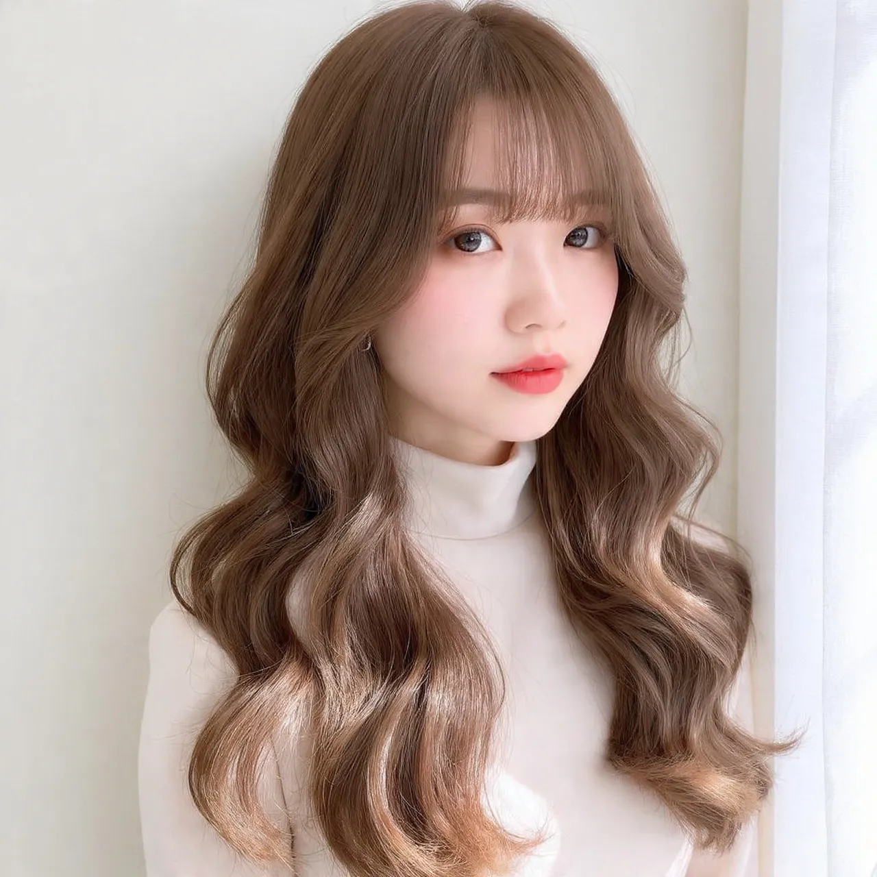 Long Wavy Hair with Face-Framing Bangs Ideas