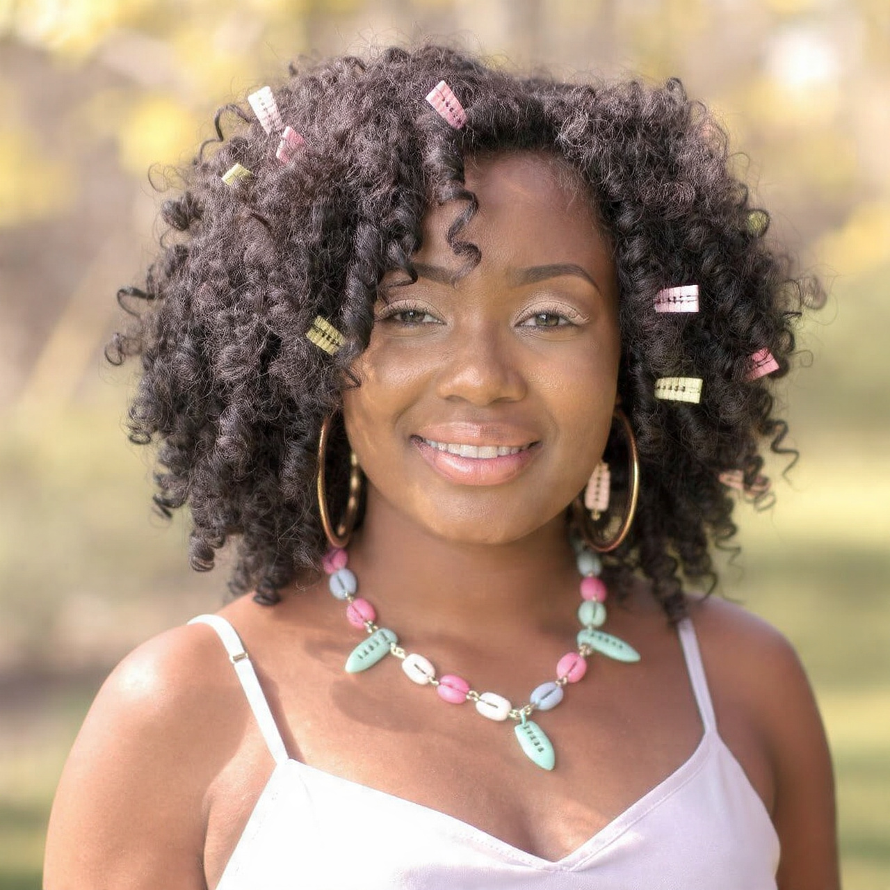 25 Cute Hairstyles for Easter Ideas to Brighten Your Spring Celebration 25 Natural Curls with Pastel Accessories Ideas
