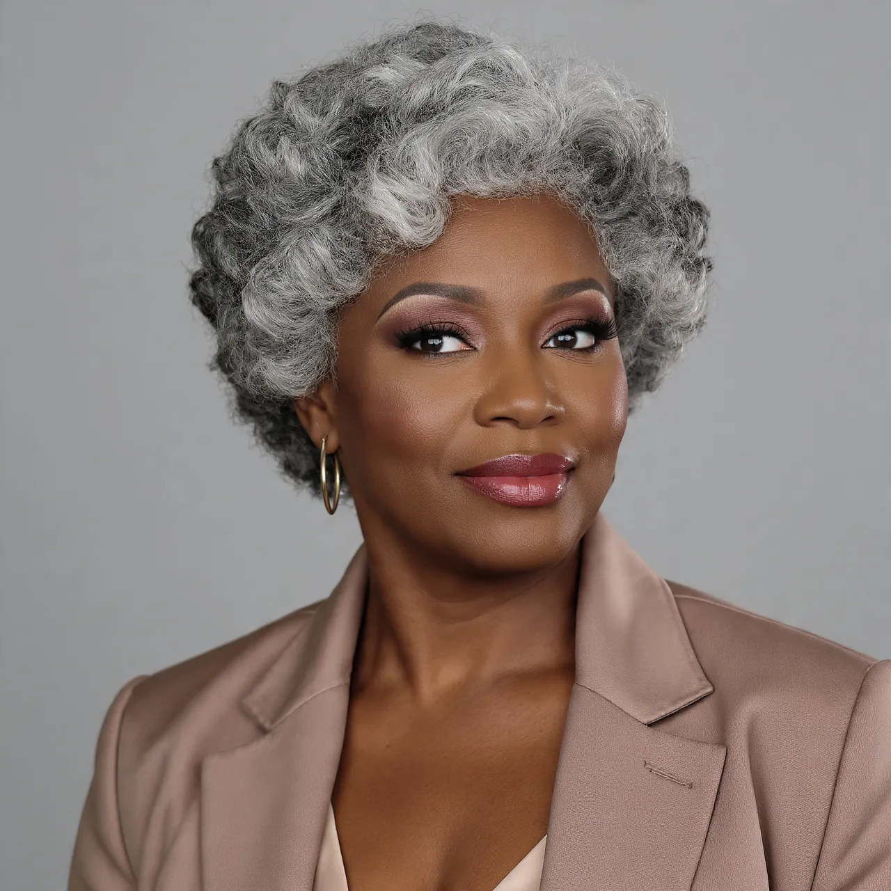 Natural Gray Afro Ideas