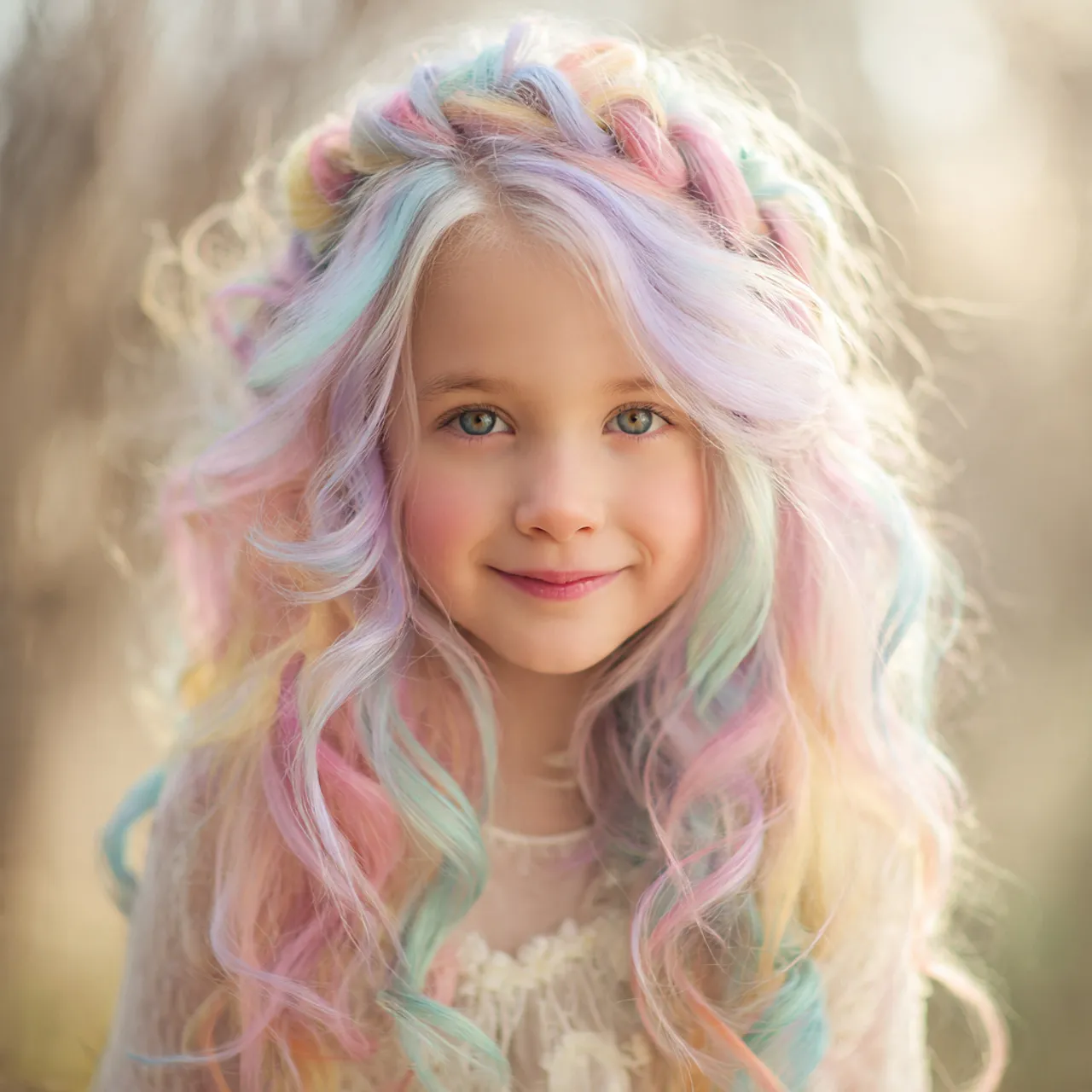 Pastel Rainbow Hair Ideas for Kids