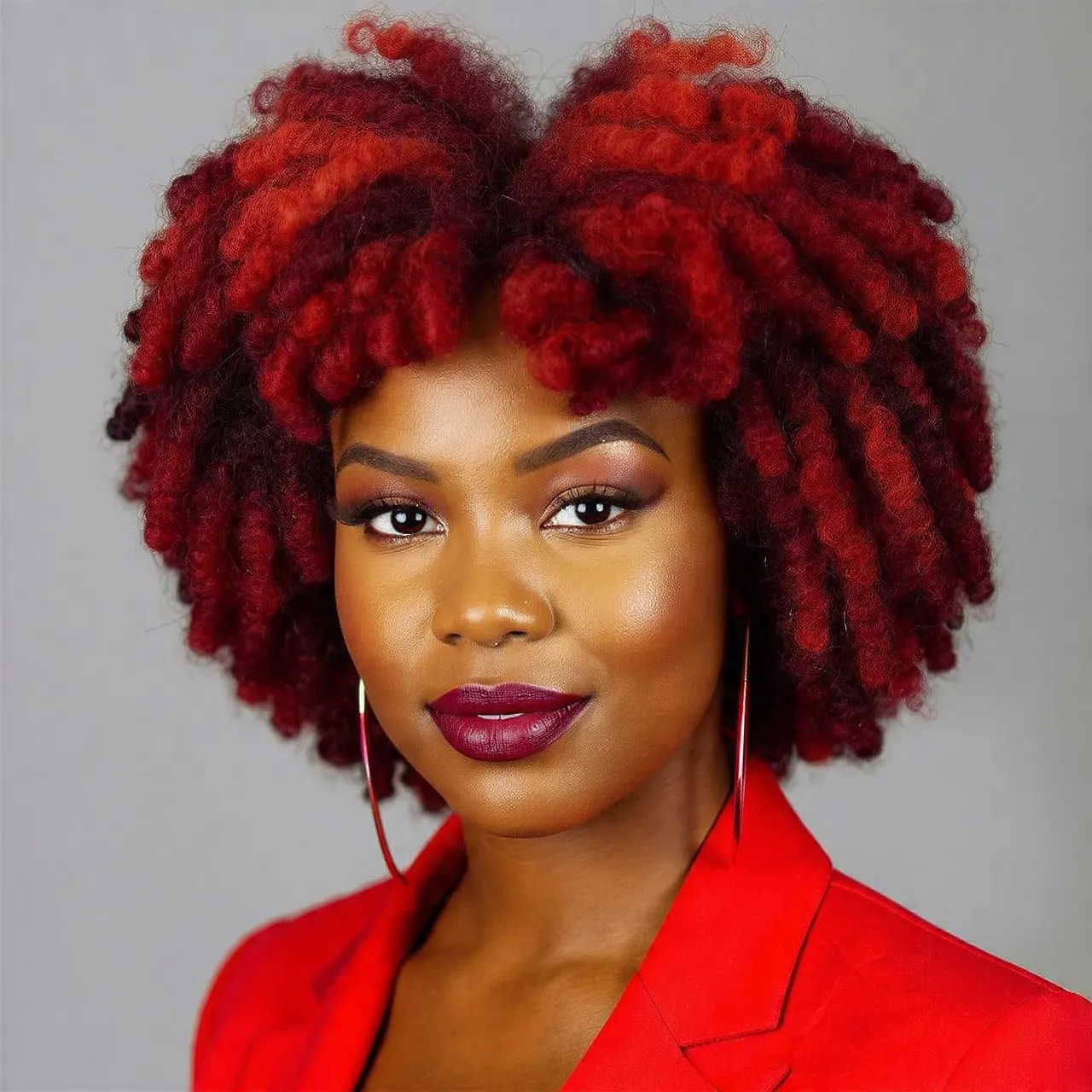 Red-Toned Afro Styles Ideas