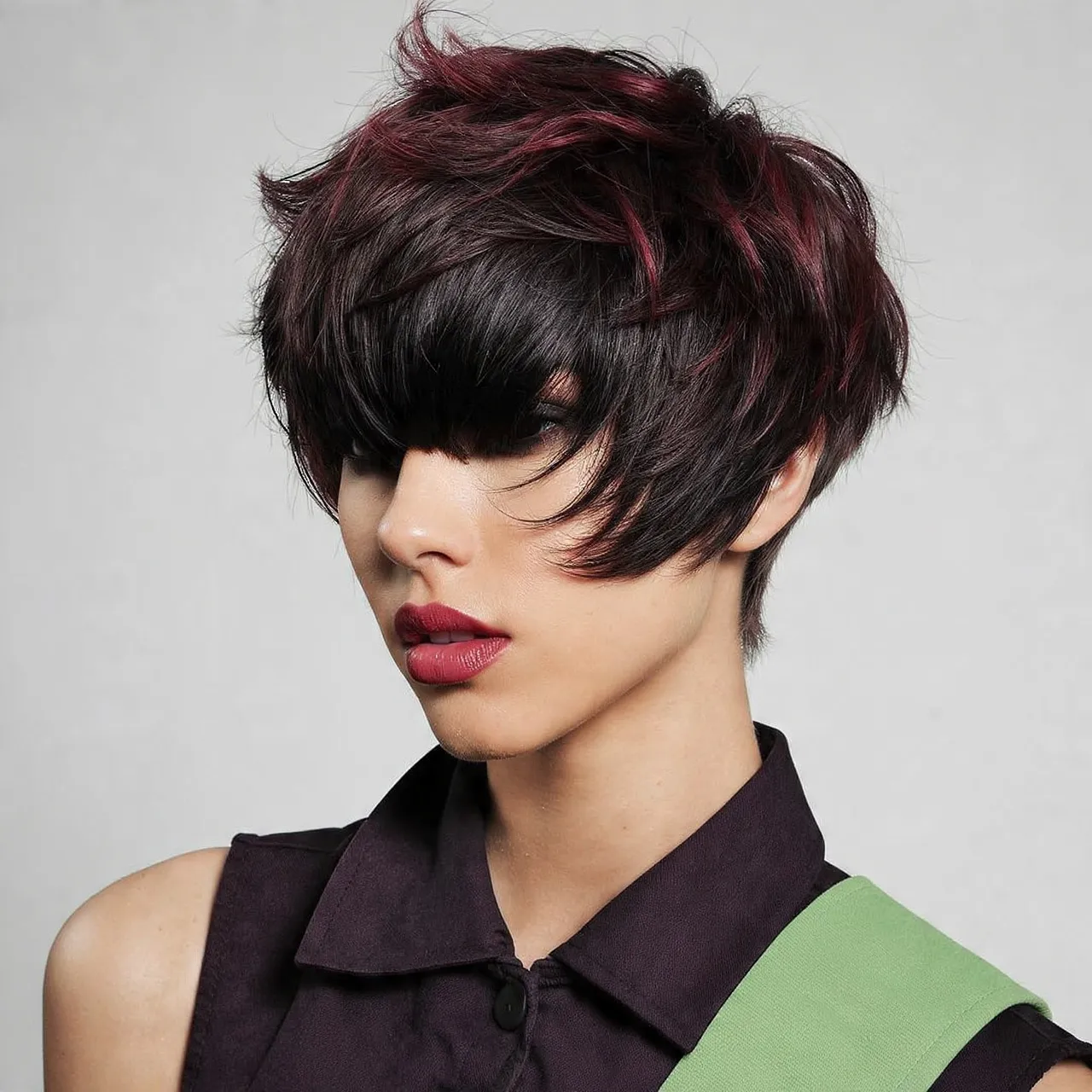 25 Short Shaggy Haircuts Ideas for Effortless Style and Texture 14 Shaggy Bob with Micro Bangs Ideas